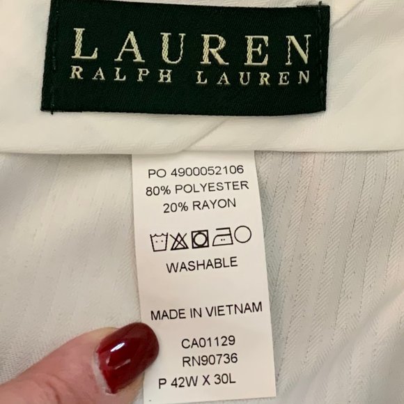 NWT Ralph Lauren Men’s Flat Front No Cuff Dress Pant, Color Tan 42wx30L Washable - Picture 11 of 12